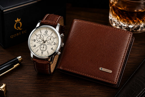 Luxeo | Billetera Premium + Reloj Elegante para Hombre
